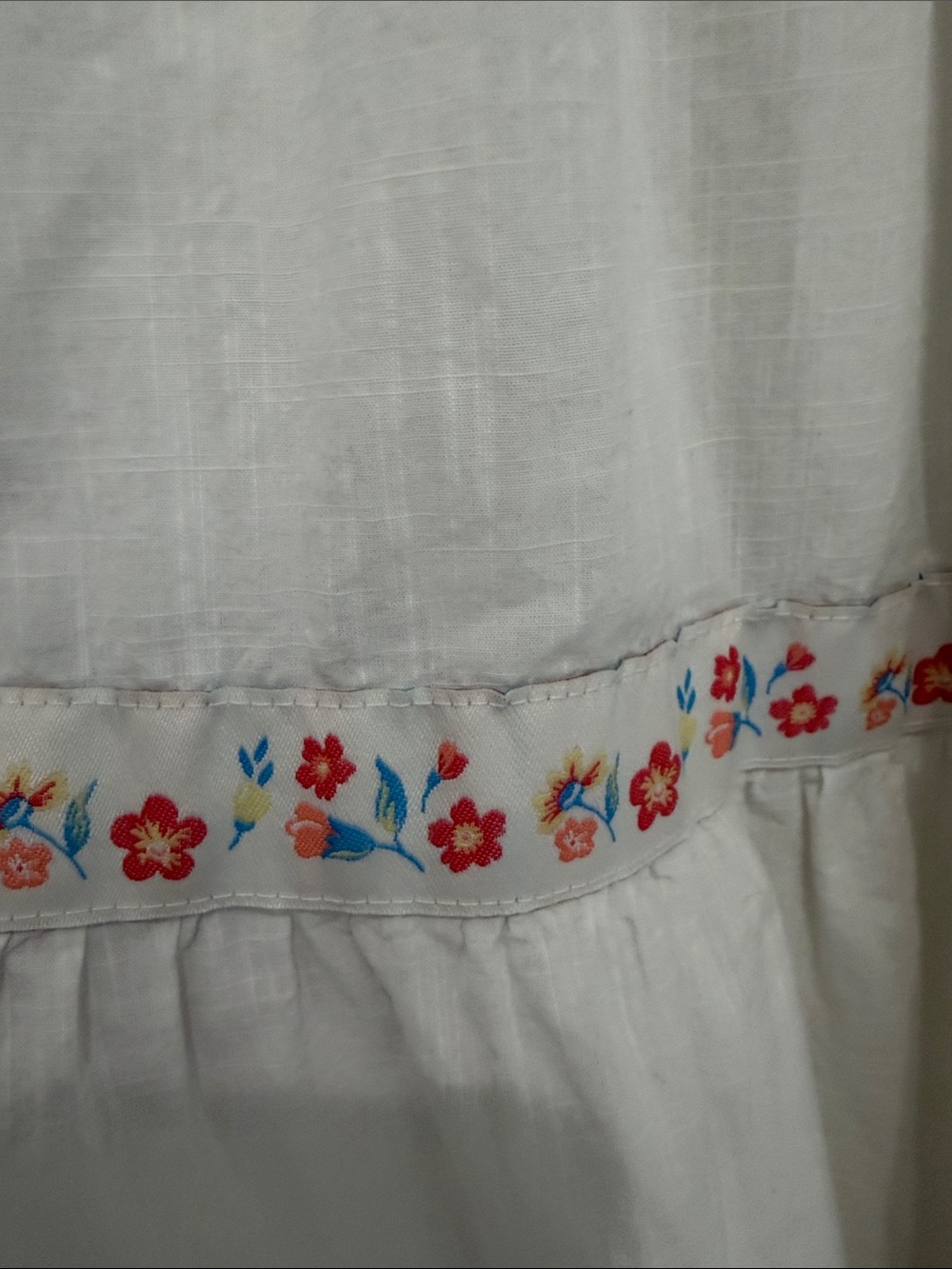 Rachel Zoe Smocked White Cotton Tiered Embroidered Boho Peasant Dress 6 - Picture 5 of 16